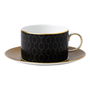 Wedgwood Set 4 Tazas Té Arris-Gio Gold P 180 Ml Negro y Dorado